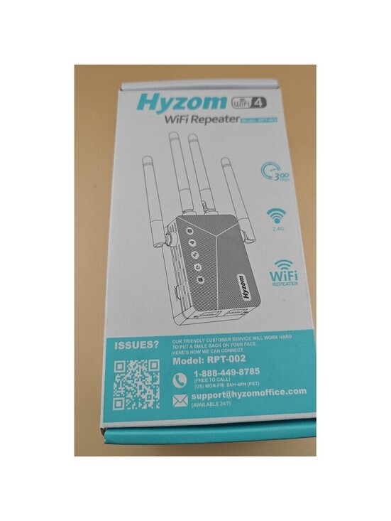 Other - Hyzom WiFi Repeater Wi-Fi 4 Range Extender 2.4GHz 300 Mbps Wireless White